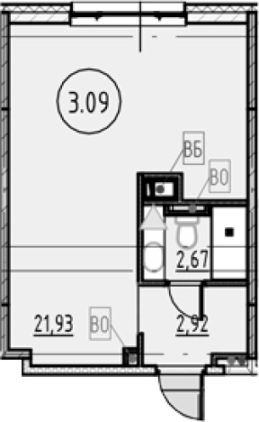 Купить Студию в новостройках у метро Обухово в Санкт-Петербурге. Вариант № 4163120, 0, площадь -  квм, цена 6447241 рублей