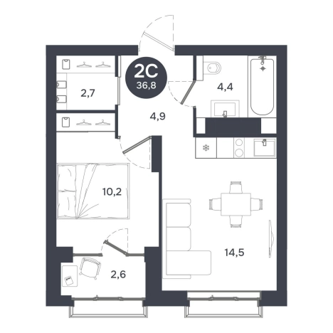 Купить двухкомнатную квартиру в Микрорайоне Лесоперевалка, Ленинский район в Новосибирске. Вариант № 9934502, 0, площадь -  квм, цена 7708000 рублей