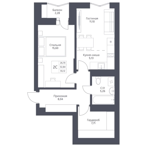 Купить двухкомнатную квартиру в ЖК Актив (Новосибирск) в Новосибирске. Вариант № 10031217, 0, площадь -  квм, цена 11050000 рублей