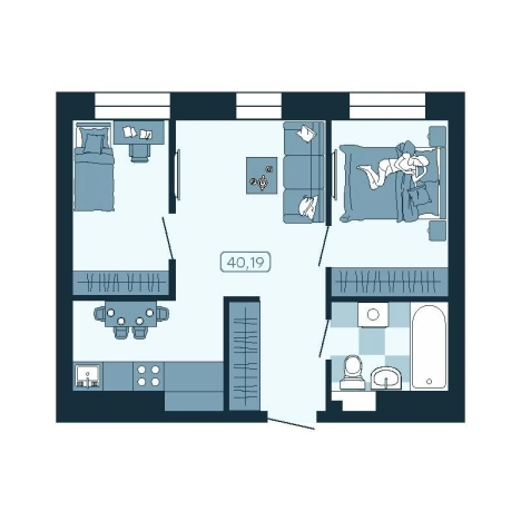 Купить квартиру в новостройках в ЖК Соболь в Владивостоке. Вариант № 5460554, 0, площадь -  квм, цена 7461274 рублей