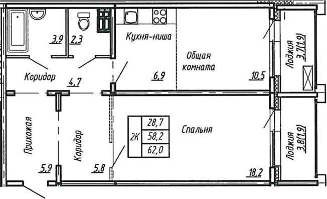 Купить двухкомнатную квартиру в новостройках у метро Рыбацкое в Ленинградской области. Вариант № 7784067, 0, площадь -  квм, цена 8742000 рублей