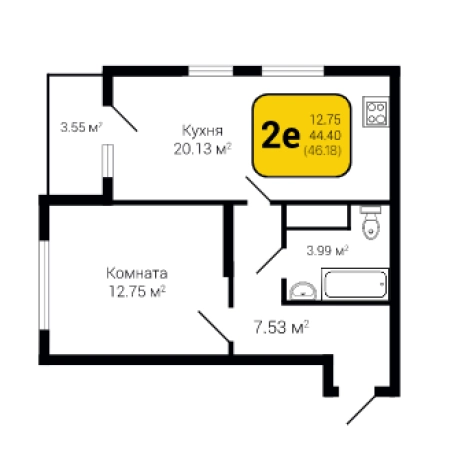 Купить квартиру в ЖК Галилей в Воронеже. Вариант № 9325754, 0, площадь - квм, цена 7168754 рублей