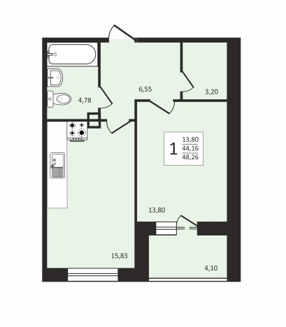 Купить квартиру в новостройках на улице 1-й Коллективный проезд в Владимире. Вариант № 107036, 0, площадь -  квм, цена 6659880 рублей