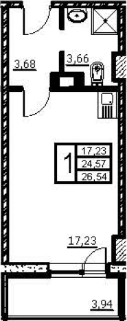 Купить Студию на улице Крыленко в Санкт-Петербурге. Вариант № 66404, 0, площадь -  квм, цена 4838037 рублей