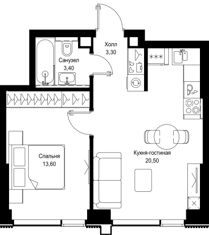 Купить однокомнатную квартиру на вторичке в Микрорайоне Столичный, Красногорск в Красногорске. Вариант № 10441610, 0, площадь -  квм, цена 20901840 рублей
