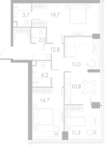 Купить квартиру в районе Дорогомилово в Москве. Вариант № 90758, 0, площадь -  квм, цена 65063075 рублей
