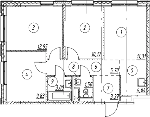 Купить четырехкомнатную квартиру в ЖК Новые Лаврики в Мурине. Вариант № 7252961, 0, площадь -  квм, цена 9996303 рублей