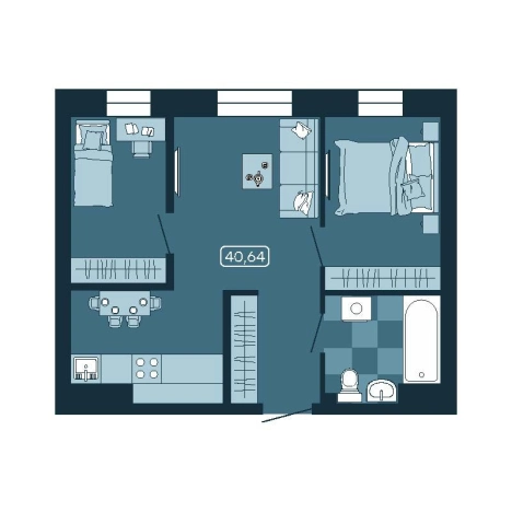 Купить двухкомнатную квартиру в новостройках в ЖК Соболь в Владивостоке. Вариант № 5460591, 0, площадь -  квм, цена 7369392 рублей