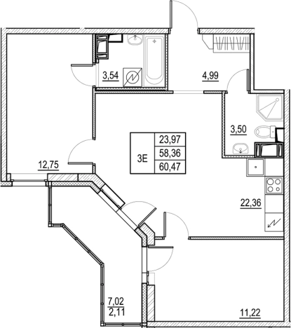 Купить трехкомнатную квартиру в новостройках у метро Звёздная в Санкт-Петербурге. Вариант № 6256238, 0, площадь -  квм, цена 10602000 рублей