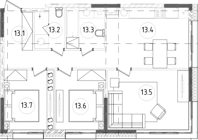 Купить квартиру в ЖК Зорге, 9 в Москве. Вариант № 63049, 0, площадь -  квм, цена 28173730.0000 рублей