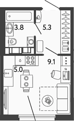 Купить Студию в новостройках в ЖК Гений в Санкт-Петербурге. Вариант № 6251725, 0, площадь -  квм, цена 7986541 рублей