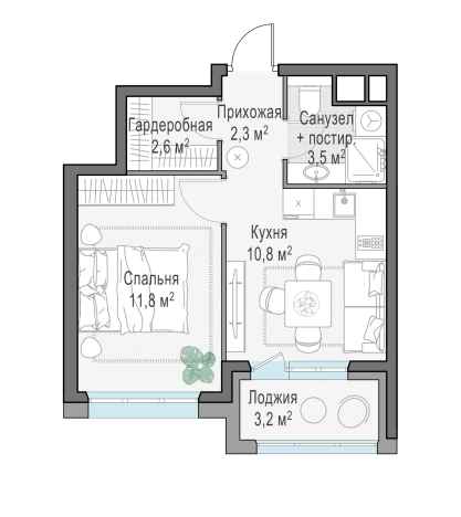 Купить Студию на улице Маковского в Одинцове. Вариант № 134423, 0, площадь -  квм, цена 11300000 рублей