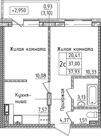 Купить двухкомнатную квартиру у метро Шереметьевская в Лобне. Вариант № 128699, 0, площадь -  квм, цена 5504259 рублей