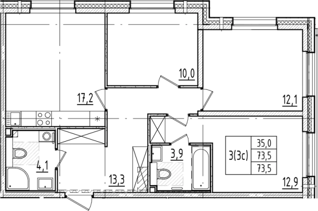 Купить многокомнатную квартиру в новостройках в ЖК Большая Охта в Санкт-Петербурге. Вариант № 6244441, 0, площадь -  квм, цена 23619960 рублей