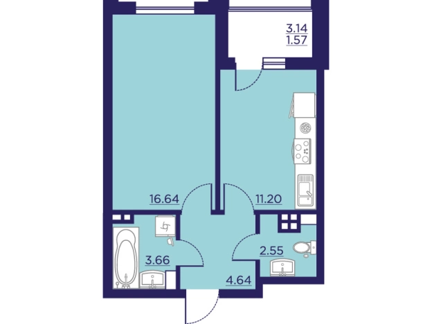 Купить Студию на улице Ломоносова в Воронеже. Вариант № 9361405, 0, площадь -  квм, цена 6159780 рублей