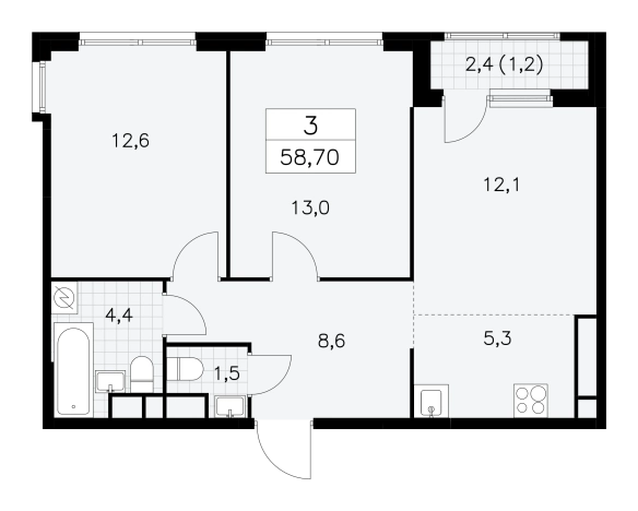Купить трехкомнатную квартиру в новостройках у метро Улица Горчакова в Москве. Вариант № 1340759, 0, площадь -  квм, цена 27351265 рублей