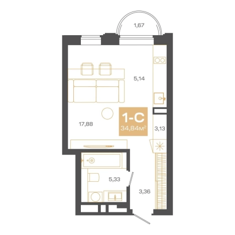 Купить Студию на улице Барханная в Новосибирской области. Вариант № 9960064, 0, площадь - квм, цена 8531000 рублей
