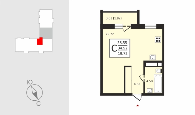 Купить Студию в Владимирской области. Вариант № 113201, 0, площадь -  квм, цена 4408800 рублей