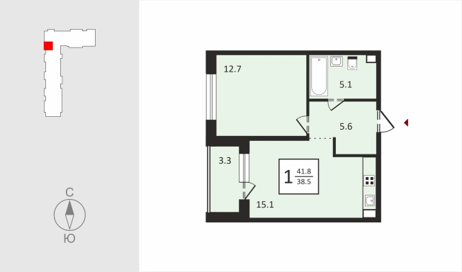 Купить однокомнатную квартиру в новостройках в ЖК Квартал Новаторов в Владимире. Вариант № 130623, 1, площадь -  квм, цена 4135450 рублей