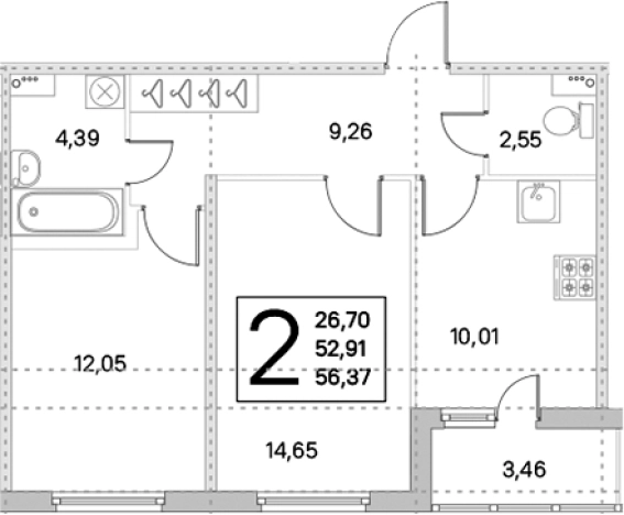Купить двухкомнатную квартиру в ЖК Ясно.Янино в Ленинградской области. Вариант № 8488016, 0, площадь -  квм, цена 8798933 рублей