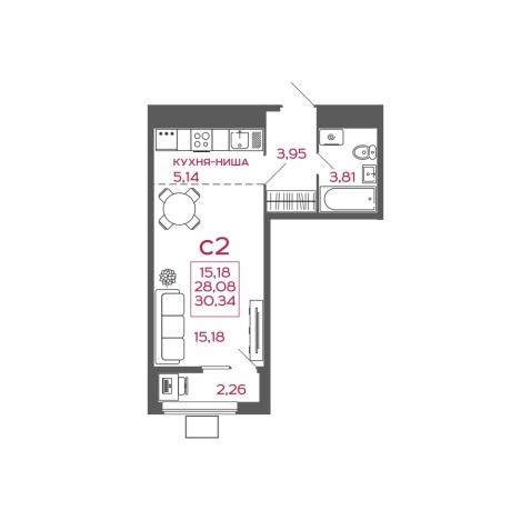 Купить Студию на улице Леонова в Пензе. Вариант № 151586, 0, площадь -  квм, цена 2942980 рублей