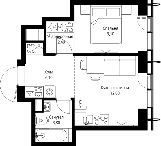 Купить однокомнатную квартиру в новостройках в СЗАО в Москве. Вариант № 4849093, 0, площадь -  квм, цена 18109250 рублей