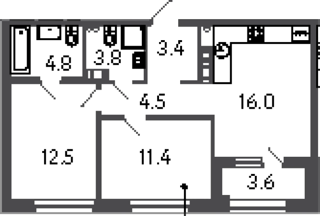 Купить двухкомнатную квартиру у метро Волковская в Санкт-Петербурге. Вариант № 6831297, 0, площадь -  квм, цена 21146806 рублей