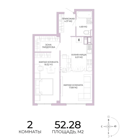 Купить двухкомнатную квартиру на вторичке в ЖК Жилой комплекс "Лугометрия" в Пензе. Вариант № 113506, 0, площадь -  квм, цена 4757480 рублей