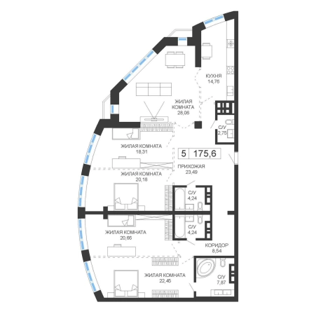 Купить четырехкомнатную квартиру в Приморском крае. Вариант № 6059049, 0, площадь -  квм, цена 47412000 рублей