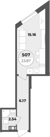 Купить Студию в районе Центральный в Санкт-Петербурге. Вариант № 6855393, 0, площадь -  квм, цена 9323622 рублей