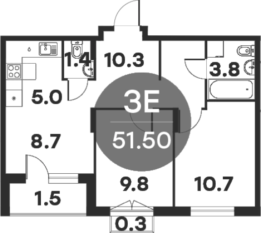 Купить трехкомнатную квартиру в Одинцове. Вариант № 113281, 0, площадь -  квм, цена 9893150 рублей