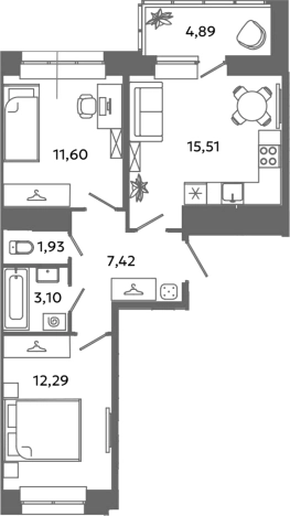Купить квартиру в ЖК Загляденье в Ленинградской области. Вариант № 6631965, 0, площадь -  квм, цена 8916414 рублей