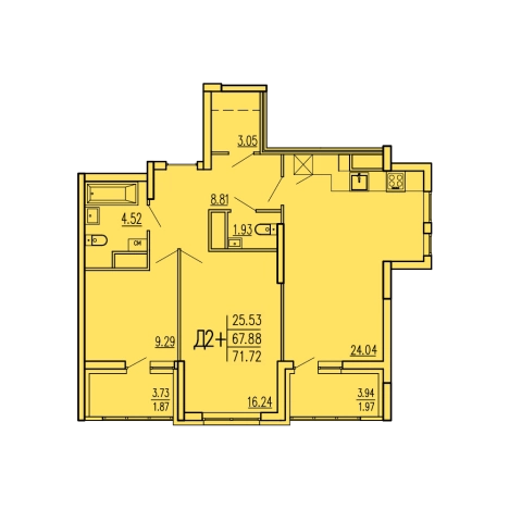 Купить квартиру в новостройках в ЖК Жилой комплекс "Акварель" в Пензе. Вариант № 82434, 0, площадь -  квм, цена 5900404 рублей