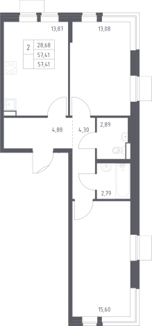 Купить двухкомнатную квартиру в новостройках в Щёлкове. Вариант № 2384787, 0, площадь -  квм, цена 12421457 рублей