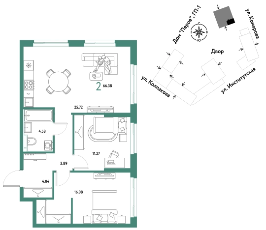 Купить двухкомнатную квартиру в ЖК Страна.Парковая в Мытищах. Вариант № 10440429, 0, площадь -  квм, цена 28253333 рублей