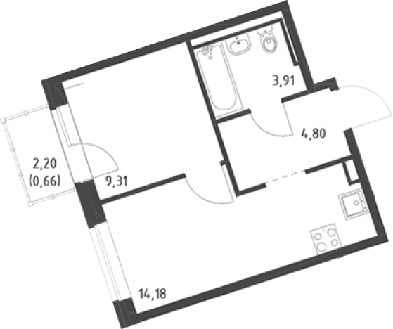 Купить однокомнатную квартиру в ЖК Живи! В Рыбацком в Санкт-Петербурге. Вариант № 9109839, 0, площадь -  квм, цена 7102473 рублей