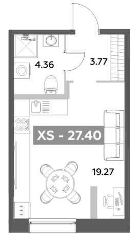 Купить Студию у метро Звёздная в Санкт-Петербурге. Вариант № 6216963, 0, площадь -  квм, цена 9063388 рублей