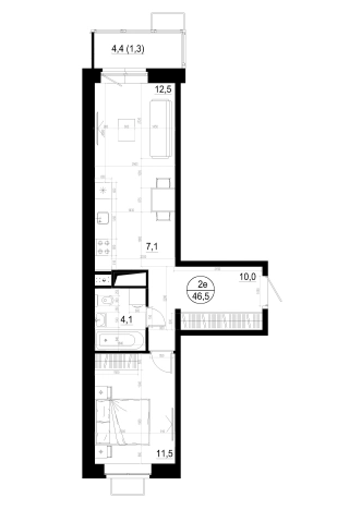 Купить двухкомнатную квартиру в Одинцове. Вариант № 127960, 0, площадь -  квм, цена 10004000 рублей