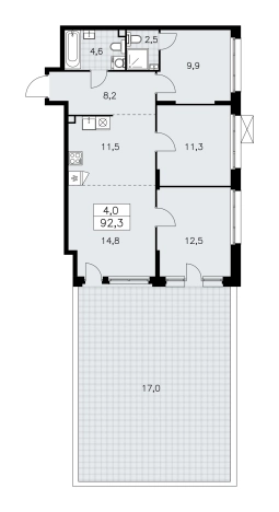 Купить четырехкомнатную квартиру на вторичке в ЖК Прокшино в Москве. Вариант № 954819, 0, площадь -  квм, цена 32039523 рублей
