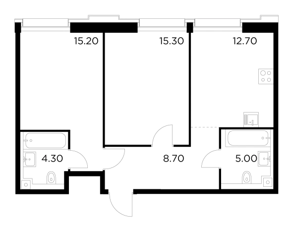 Купить двухкомнатную квартиру в новостройках в ЖК INJOY в Москве. Вариант № 9104373, 1, площадь -  квм, цена 28242900 рублей