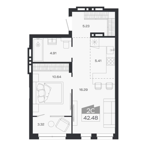 Купить двухкомнатную квартиру в ЖК Базилик (НОВОСИБИРСК) в Новосибирской области. Вариант № 9951869, 0, площадь -  квм, цена 5879000 рублей