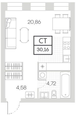 Купить Студию в ЖК Insider в Москве. Вариант № 78500, 0, площадь -  квм, цена 15984800 рублей