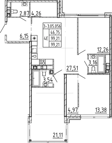 Купить многокомнатную квартиру в новостройках у метро Чкаловская в Санкт-Петербурге. Вариант № 4160401, 0, площадь -  квм, цена 72043167 рублей