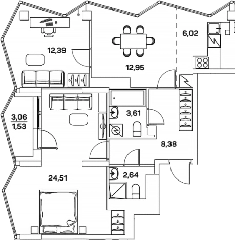 . Вариант № 3573030, 0, площадь - 70.5 квм, цена 23679013 рублей