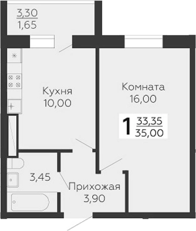 Купить однокомнатную квартиру у метро Проспект Большевиков в Всеволожске. Вариант № 8338539, 0, площадь -  квм, цена 3496500 рублей
