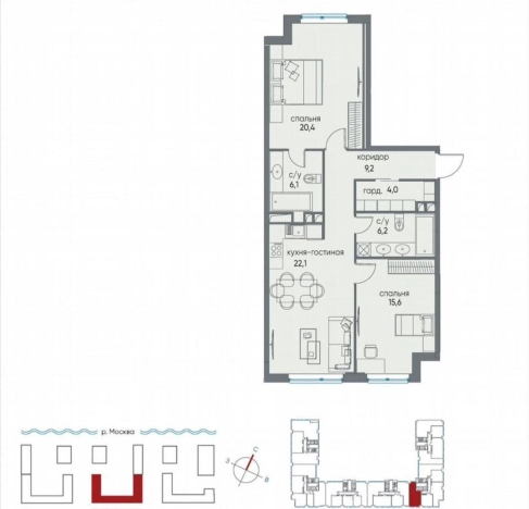Купить квартиру в Москве. Вариант № 8926780, 0, площадь - квм, цена 48990000 рублей