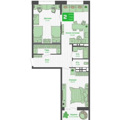 Купить двухкомнатную квартиру в Приморском крае. Вариант № 8333505, 0, площадь -  квм, цена 12600000 рублей