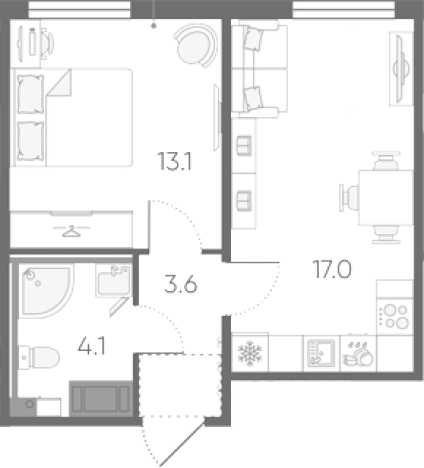 Купить двухкомнатную квартиру в ЖК Октябрьская набережная в Санкт-Петербурге. Вариант № 7255015, 0, площадь -  квм, цена 9351946 рублей