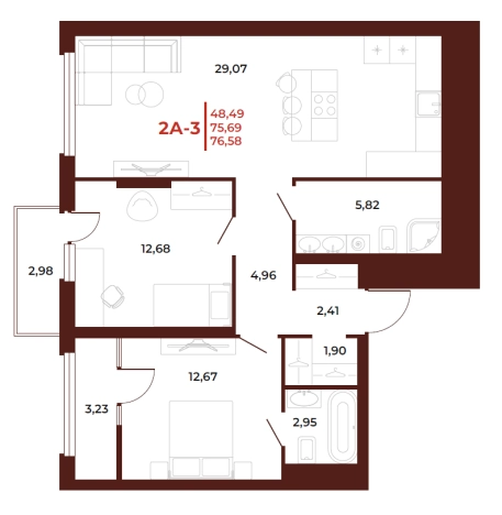 Купить квартиру в новостройках на улице Тернопольская в Пензе. Вариант № 2569565, 0, площадь -  квм, цена 9189600 рублей