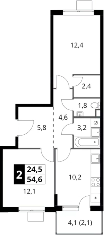 Купить двухкомнатную квартиру в ЖК 1-й Шереметьевский в Химках. Вариант № 9822321, 0, площадь -  квм, цена 16647540 рублей